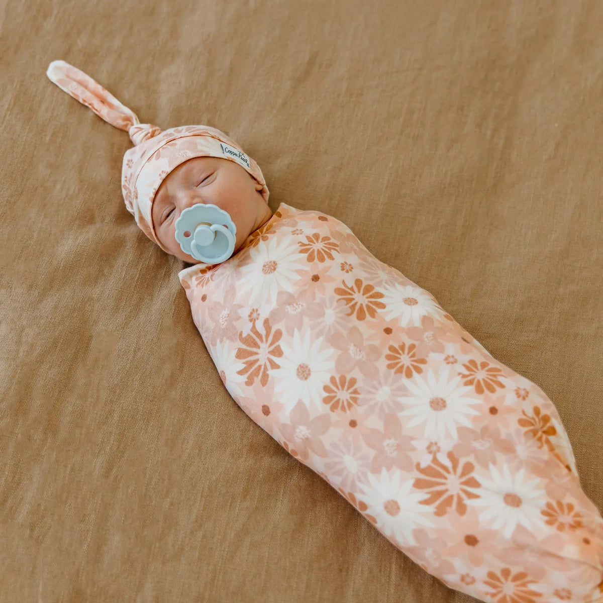 Penny Knit Swaddle Blanket Copper Pearl Lil Tulips