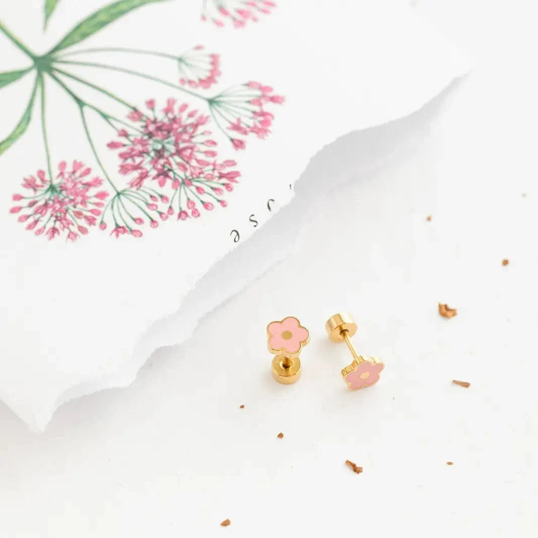 Petite Flower Flat Back Earrings Pip Pop Post Bracelets Lil Tulips