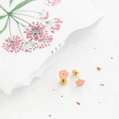 Petite Flower Flat Back Earrings Pip Pop Post Bracelets Lil Tulips