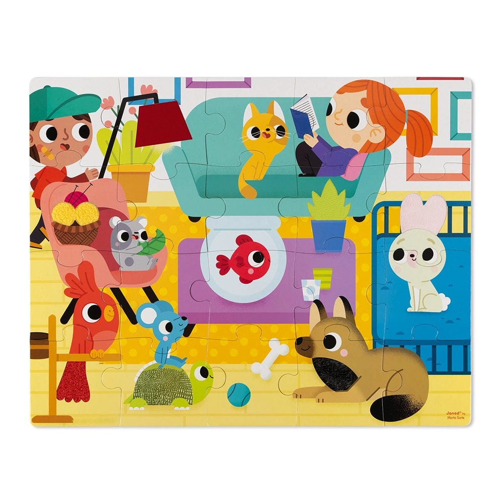 Pets Tactile Puzzle - 20 Piece Janod Lil Tulips