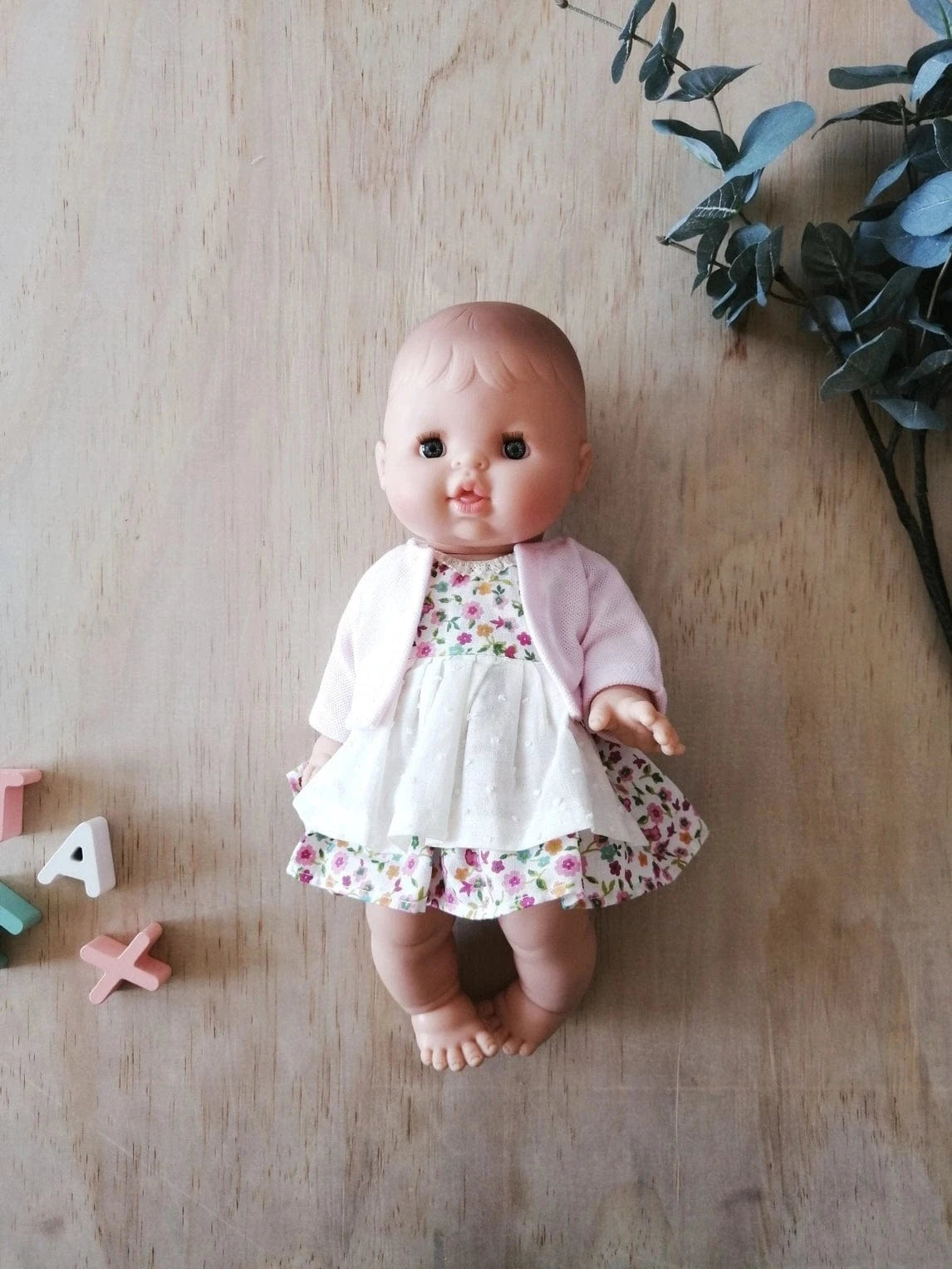 Pink Floral Dress and Jacket Gordis Doll Clothing Paola Reina Dolls Lil Tulips