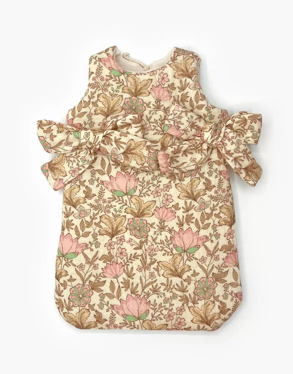 Pink Flowers Cotton Gauze Doll Sleeping Bag Minikane Lil Tulips