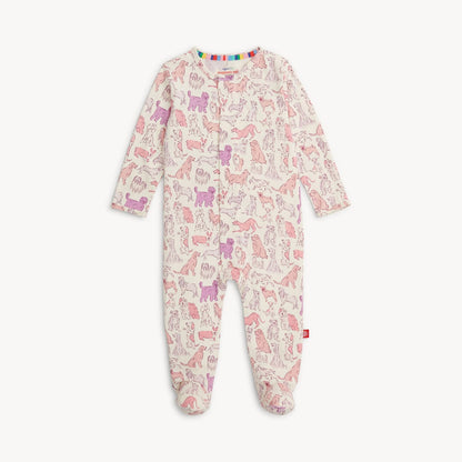 Pink It's A Paw-ty Right Fit Footie Magnetic Me Lil Tulips