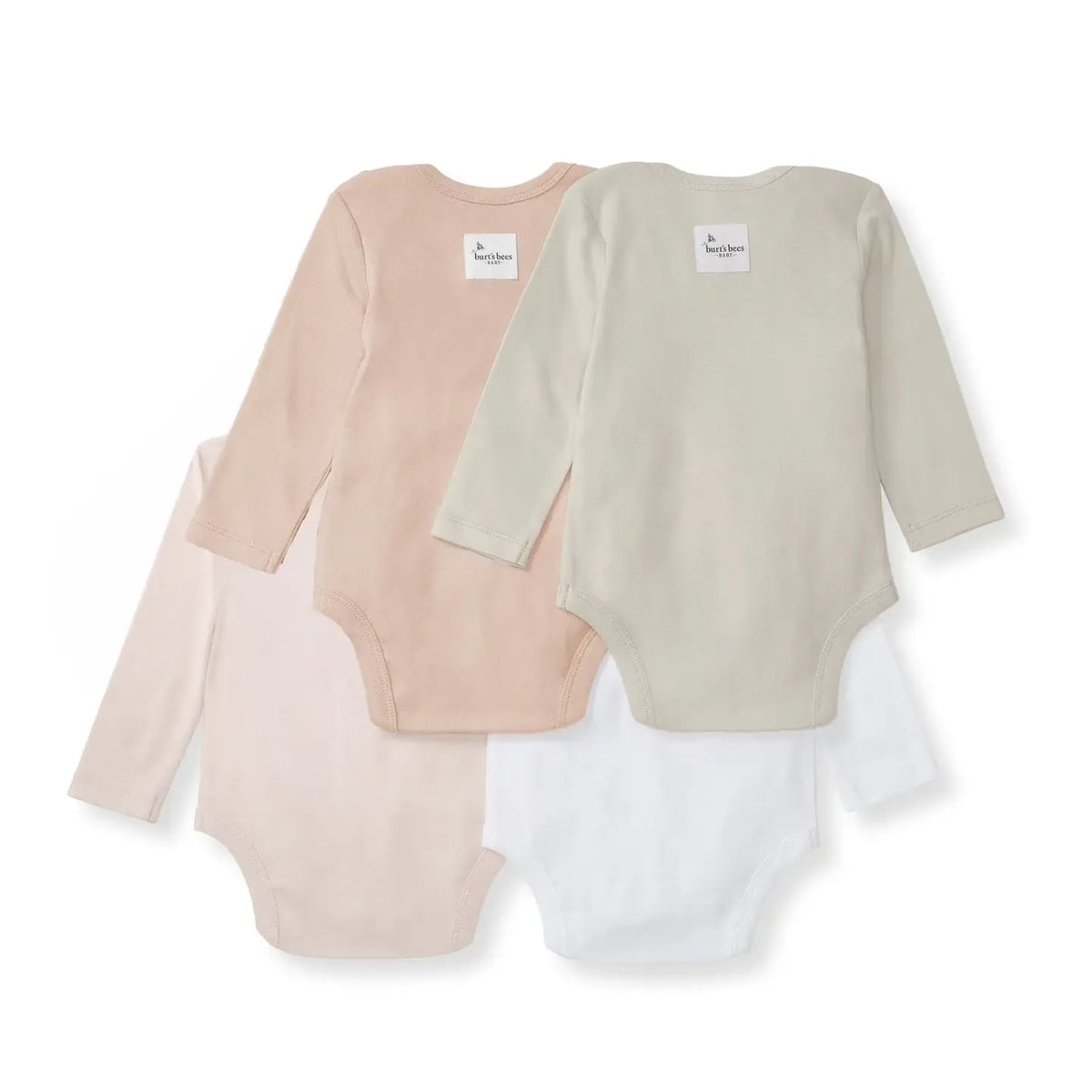 Pink Sand Solid Organic Cotton Long Sleeve Baby Bodysuit Pack of 4 Burt's Bees Baby Lil Tulips