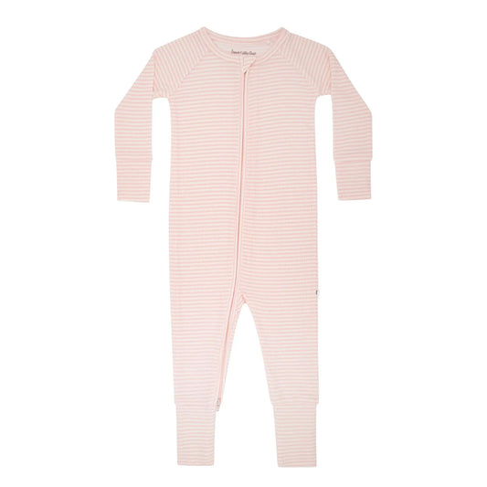 Pink Small Stripe Ribbed Zip Romper Brave Little Ones Lil Tulips