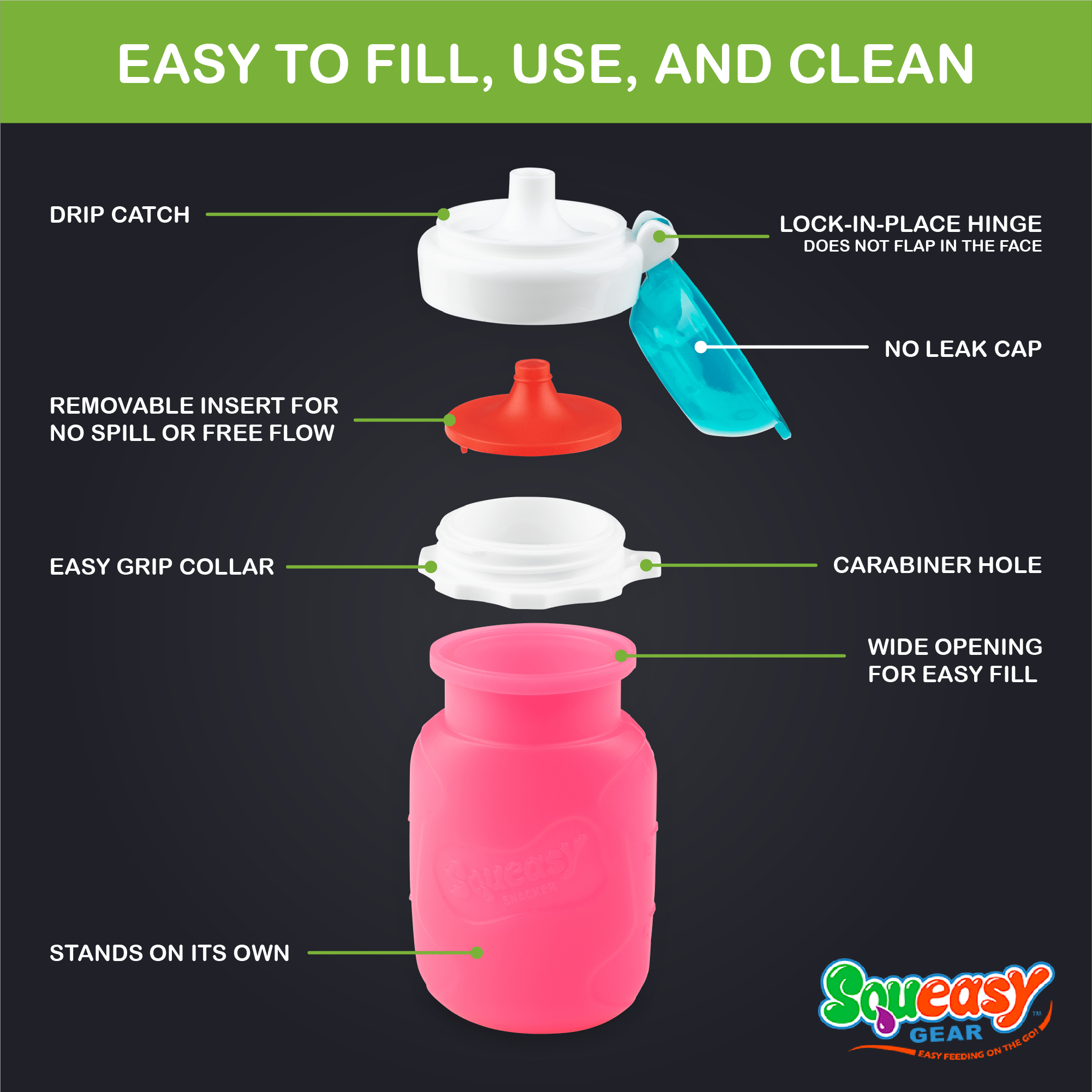 Pink Squeasy Silicone Pouch Squeasy Gear Lil Tulips