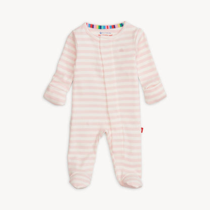 Pink Stripe Organic Cotton Footie Magnetic Me Lil Tulips