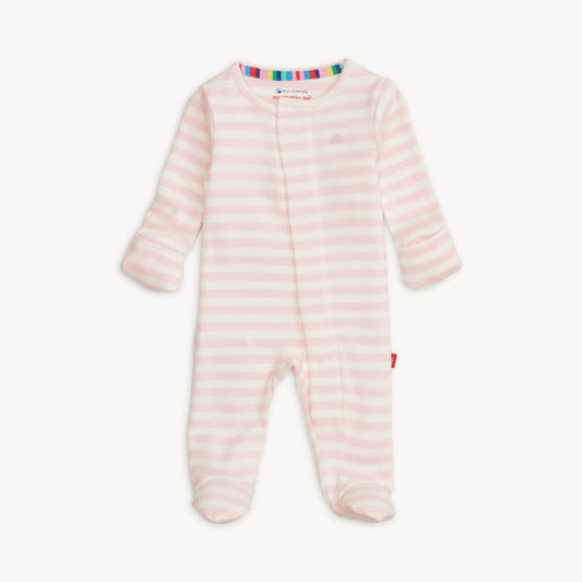 Pink Stripe Organic Cotton Footie Magnetic Me Lil Tulips