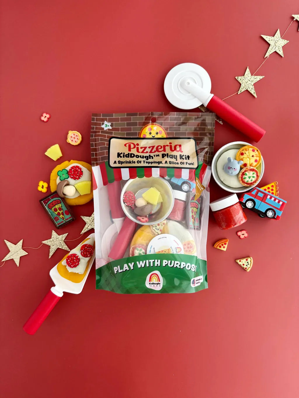 Pizzeria Kiddough Play Kit Earth Grown KidDoughs Lil Tulips