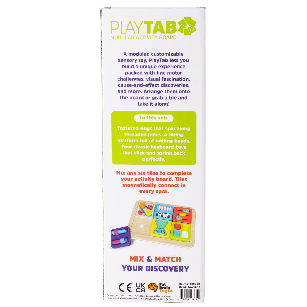 PlayTab - Tiles Sensory Set 5 Fat Brain Toys Lil Tulips
