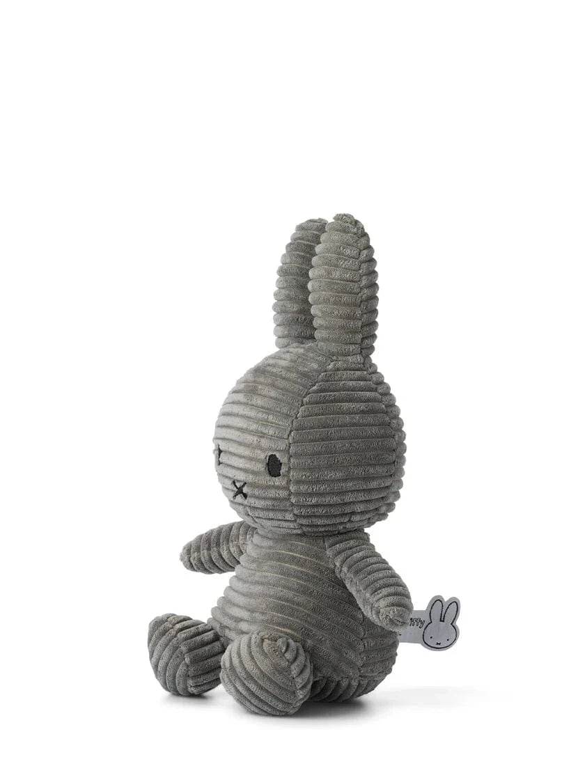 Plush Corduroy Miffy Sitting - Grey - 9" Bon Ton Toys Lil Tulips