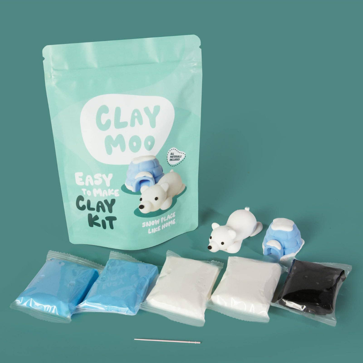 Polar Bear Clay Crafting Kit Default Claymoo Lil Tulips