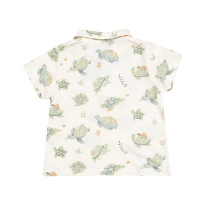 Polo Shirt and Muslin Short - Sea Turtles Angel Dear Lil Tulips