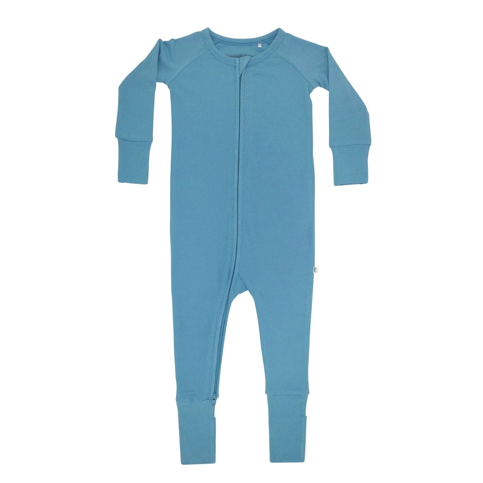 Poolside Blue Small Ribbed Zip Romper Brave Little Ones Lil Tulips