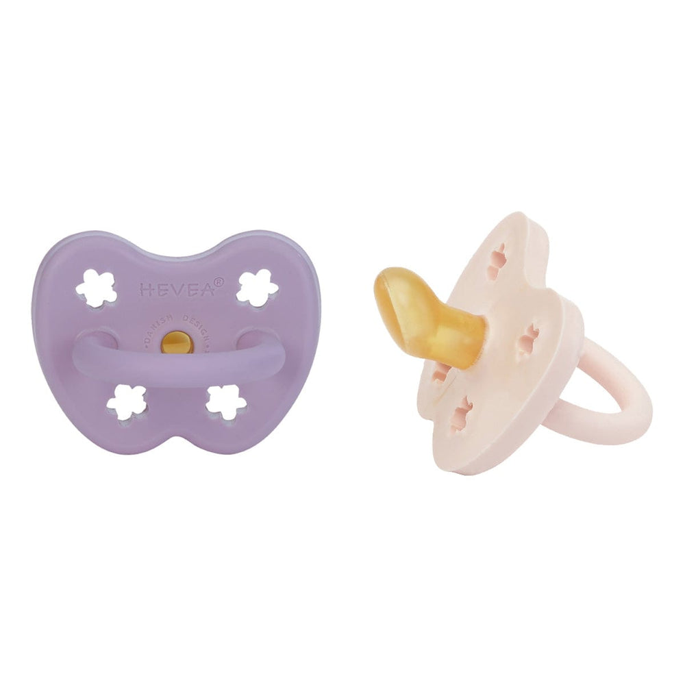 Powder Pink & Lavender Orthodontic Pacifier 2 Pack (3-36 Months) Hevea Hevea Lil Tulips