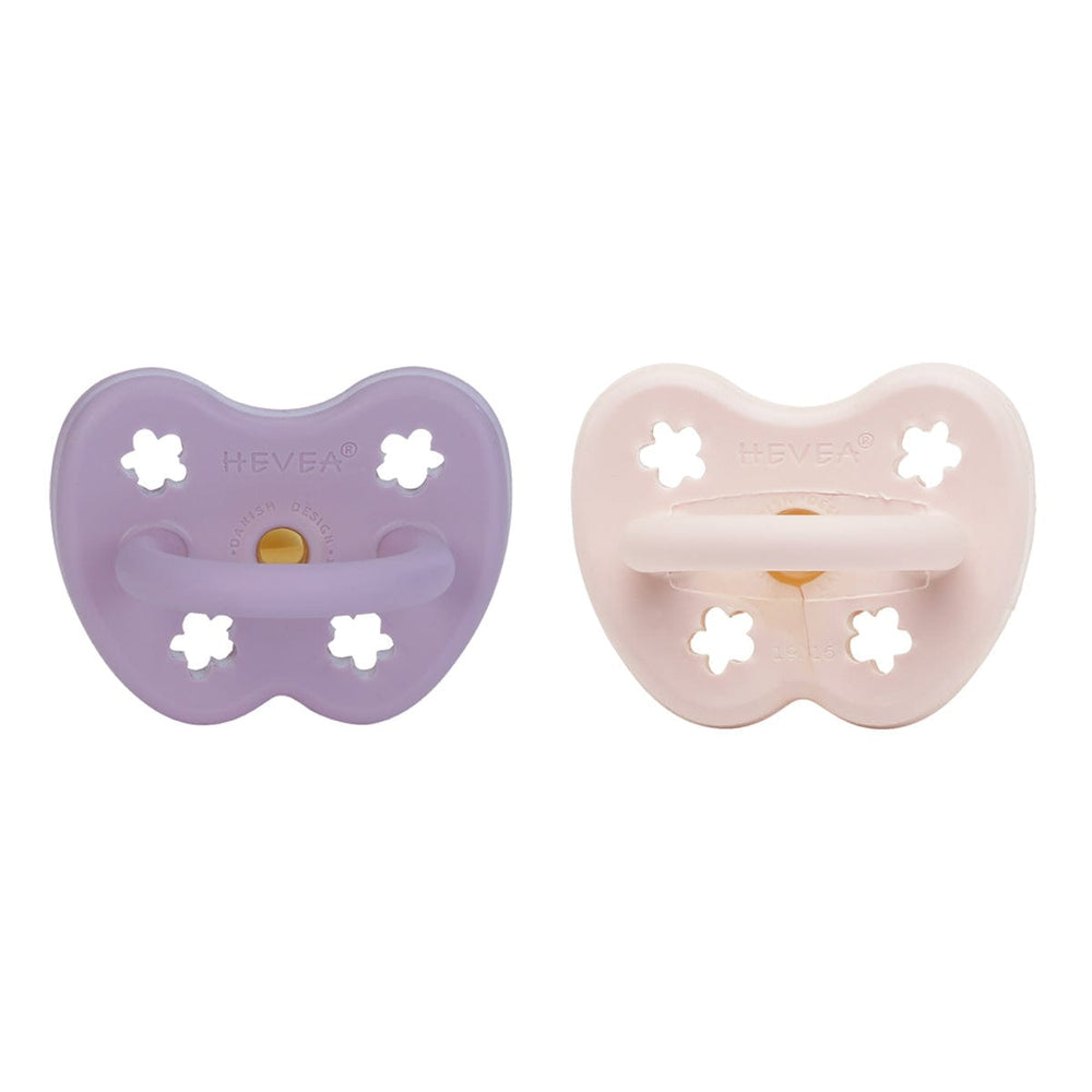 Powder Pink & Lavender Orthodontic Pacifier 2 Pack (3-36 Months) Hevea Hevea Lil Tulips