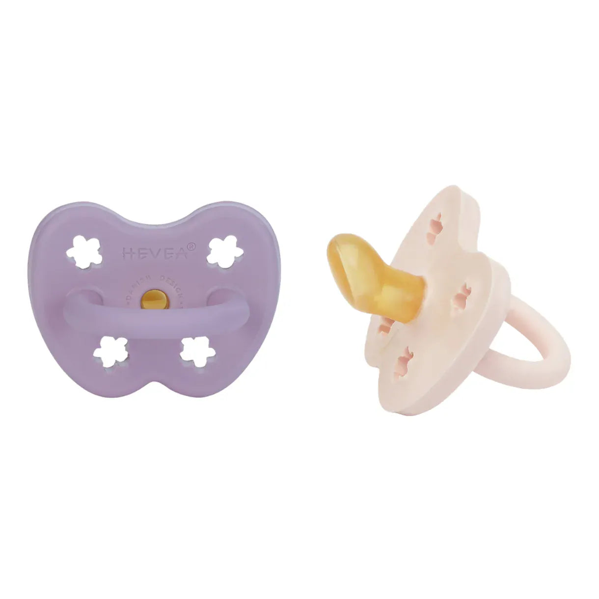 Powder Pink & Lavender Pacifier 3-36 Months Two-Pack - Orthodontic Hevea Lil Tulips