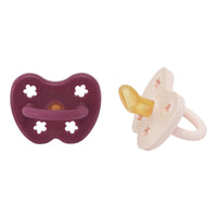 Powder Pink & Rosewood Orthodontic Pacifier 2 Pack (3-36 Months) Hevea Hevea Lil Tulips
