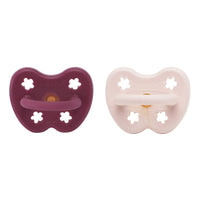 Powder Pink & Rosewood Orthodontic Pacifier 2 Pack (3-36 Months) Hevea Hevea Lil Tulips