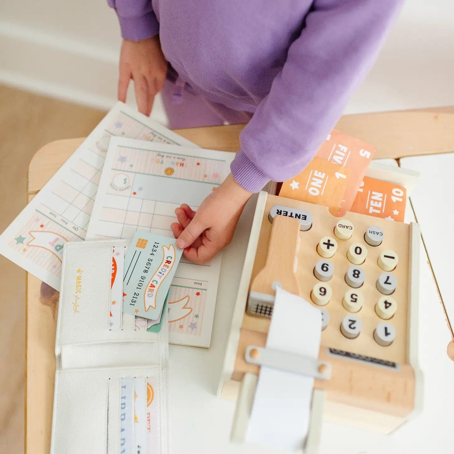 Pretend Play Wallet + Credit Card Set Magicplaybook Lil Tulips