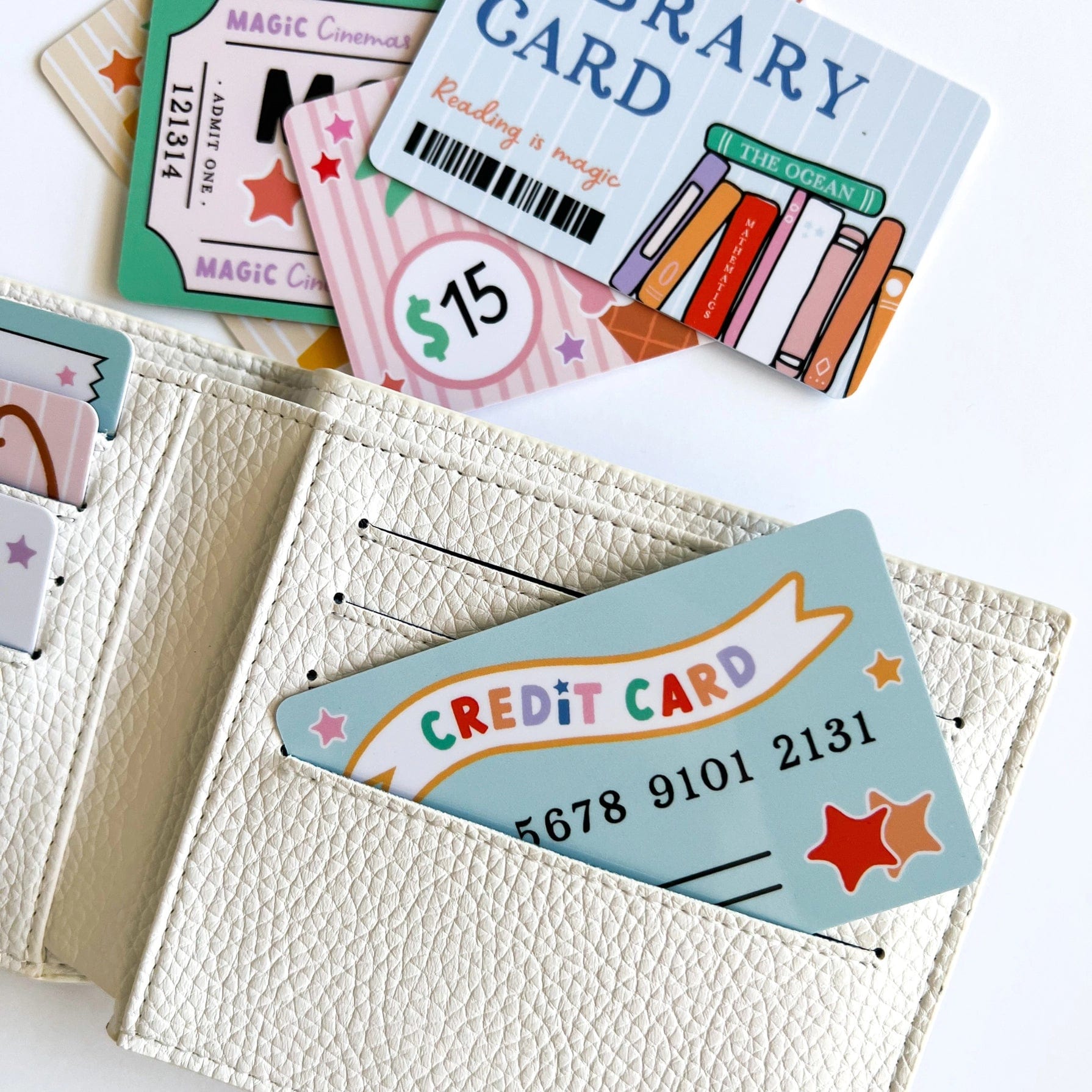 Pretend Play Wallet + Credit Card Set Magicplaybook Lil Tulips