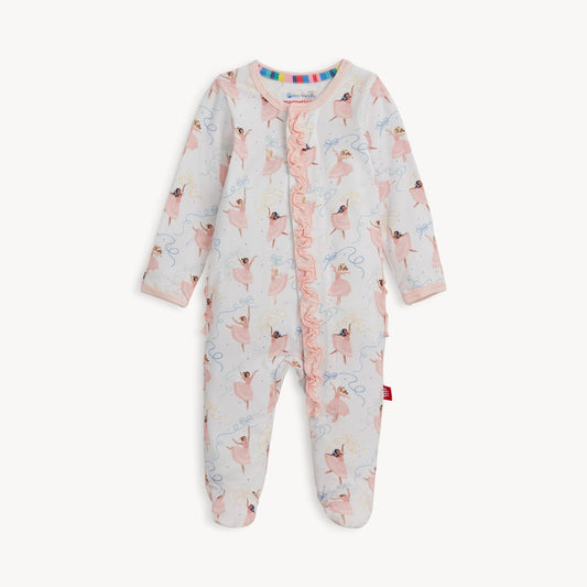 Pretty Plies Modal Footie W/ Ruffles Magnetic Me Lil Tulips