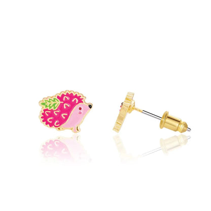 Prickly Pink Hedgehog Cutie Stud Earrings Girl Nation Bracelets Lil Tulips