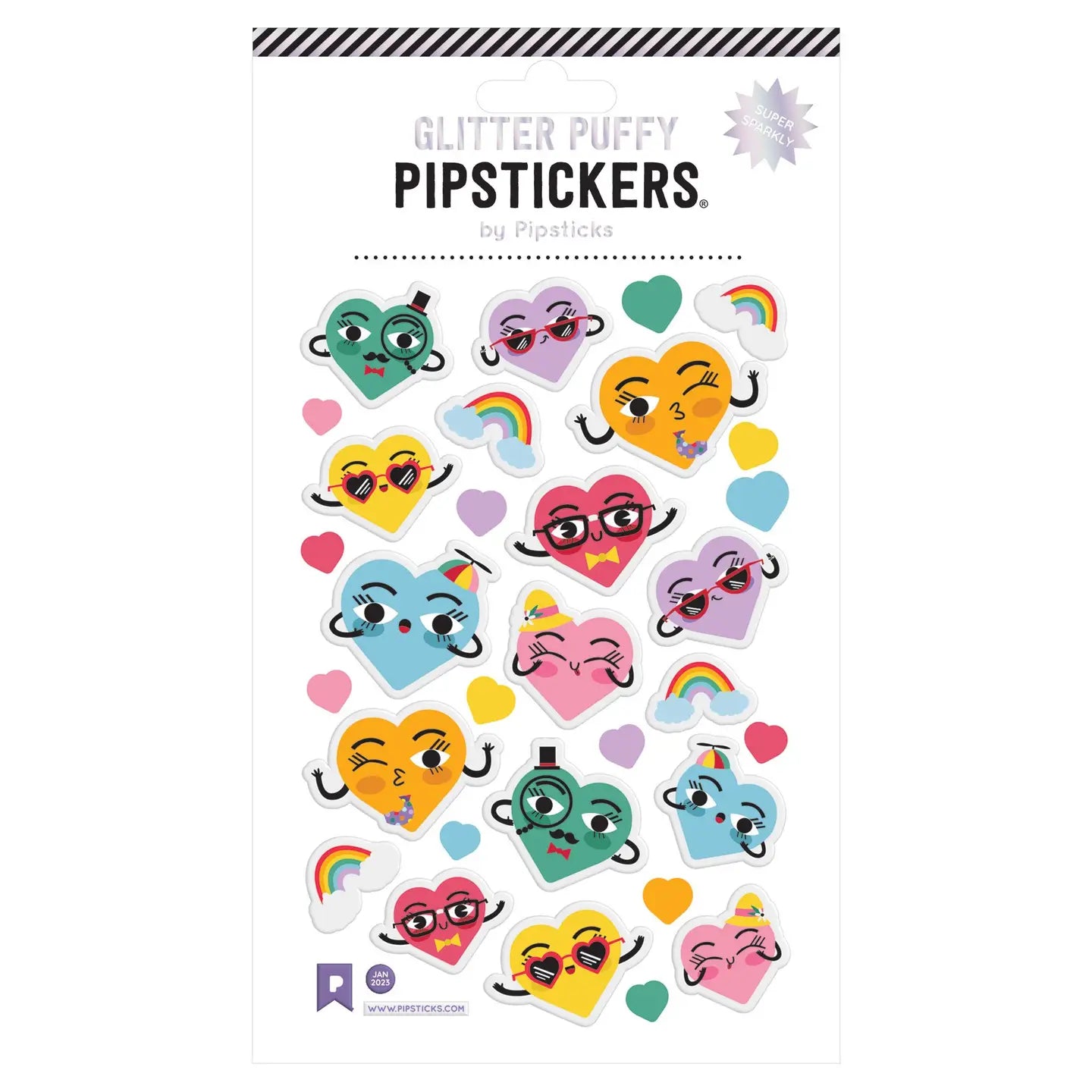 Puffy Huggable Hearts Stickers Pipsticks Lil Tulips