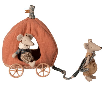 Pumpkin Carriage, Mouse Maileg Lil Tulips