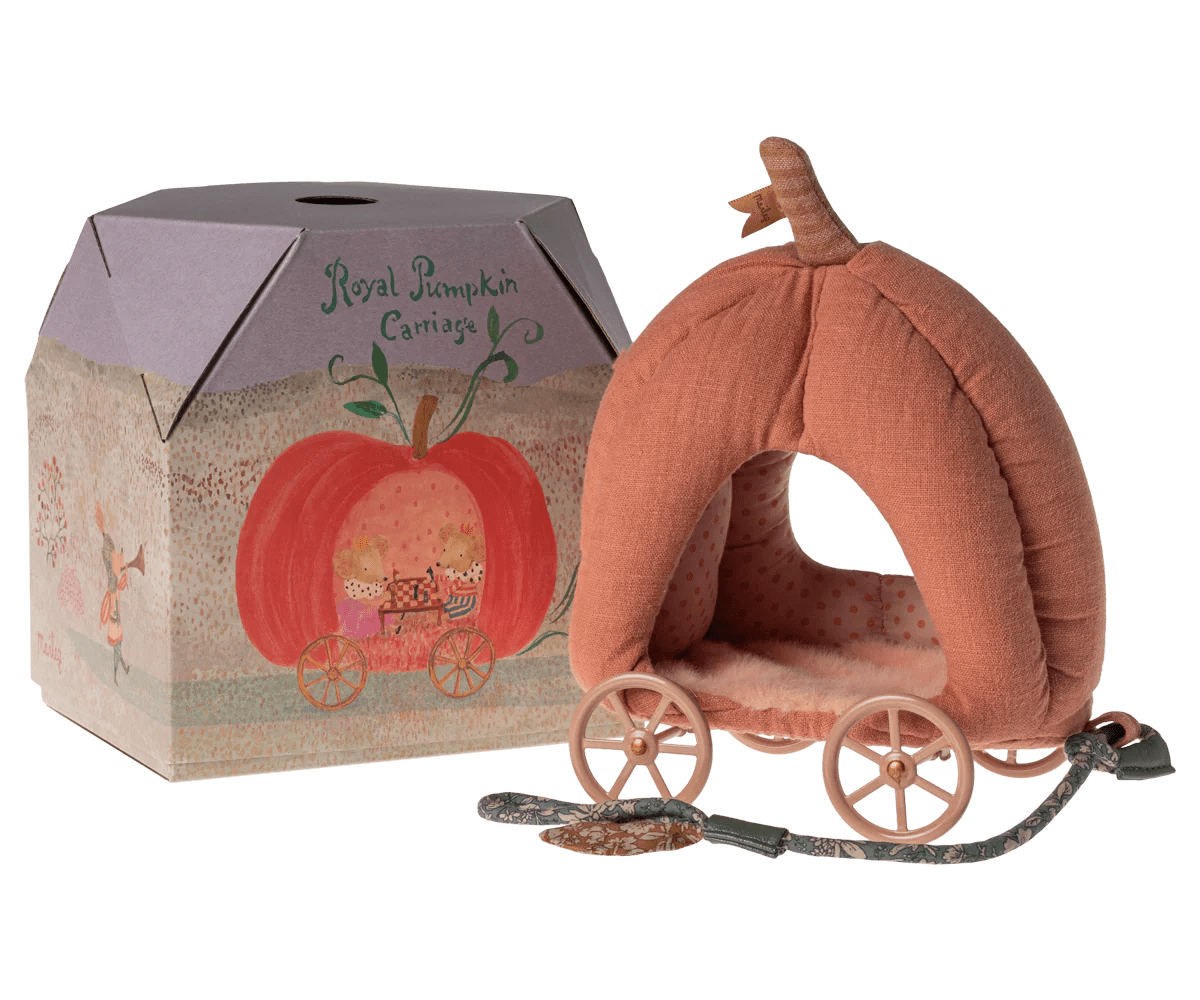 Pumpkin Carriage, Mouse Maileg Lil Tulips