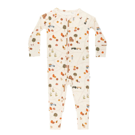 Pumpkin Patch Small Ribbed Zip Romper Brave Little Ones Lil Tulips