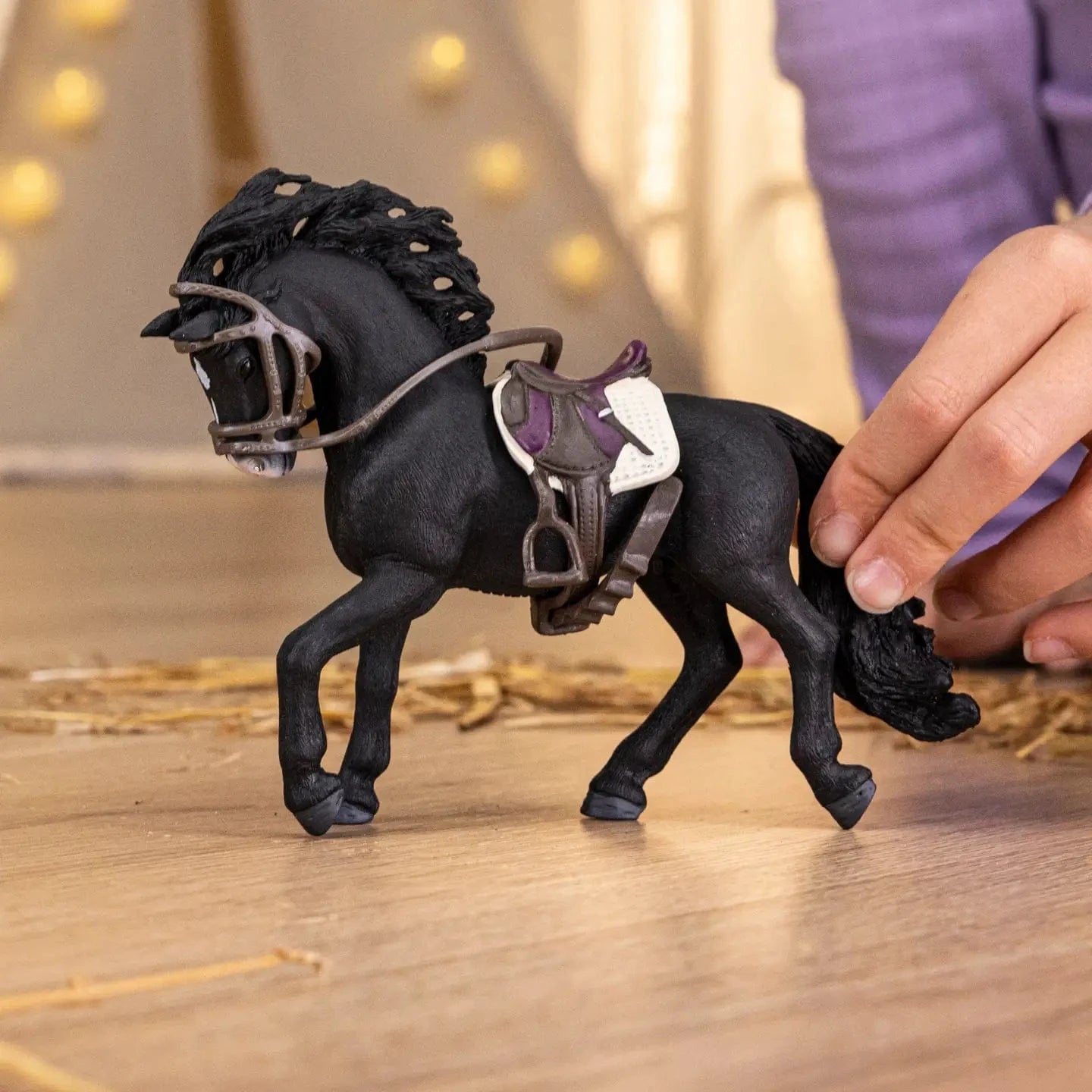 Pura Raza Espanola Stallion with Saddle and Bridle Schleich Lil Tulips