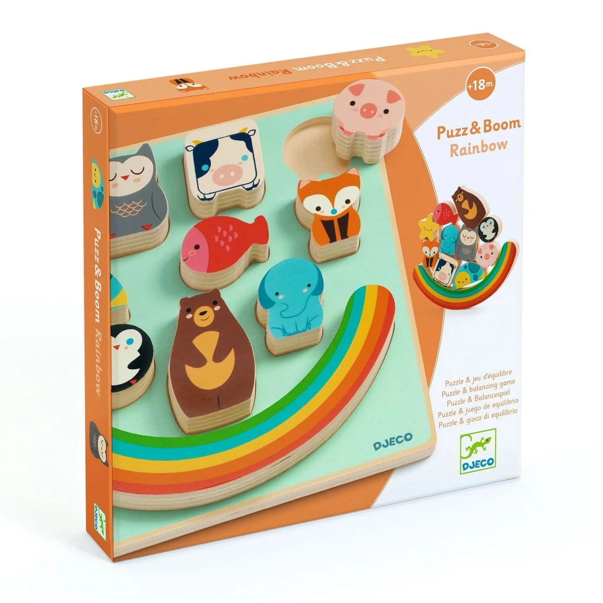 Puzz Puzz & Boom Rainbow Wooden Puzzle | Djeco