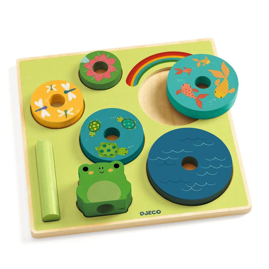 Puzz & Stack Rainbow Wooden Puzzle Djeco Lil Tulips