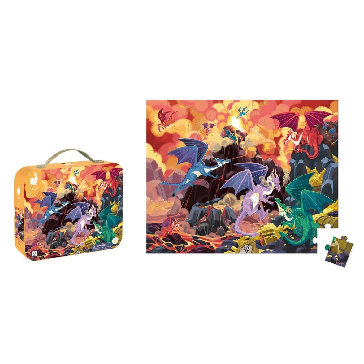 Puzzle - Fiery Dragons - 54 Pcs Janod Lil Tulips