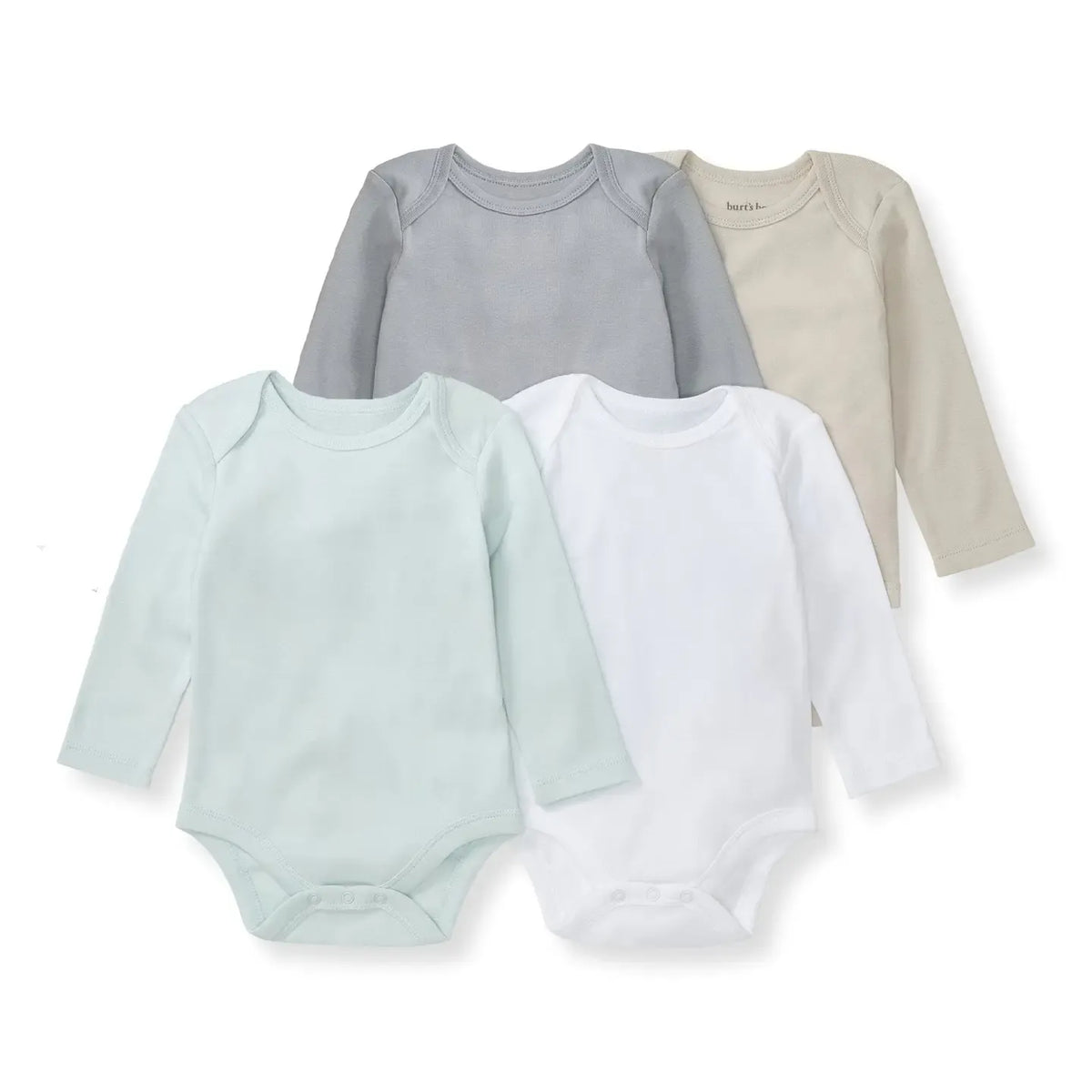 Quarry Solid Organic Cotton Long Sleeve Baby Bodysuit Pack of 4 Burt's Bees Baby Lil Tulips