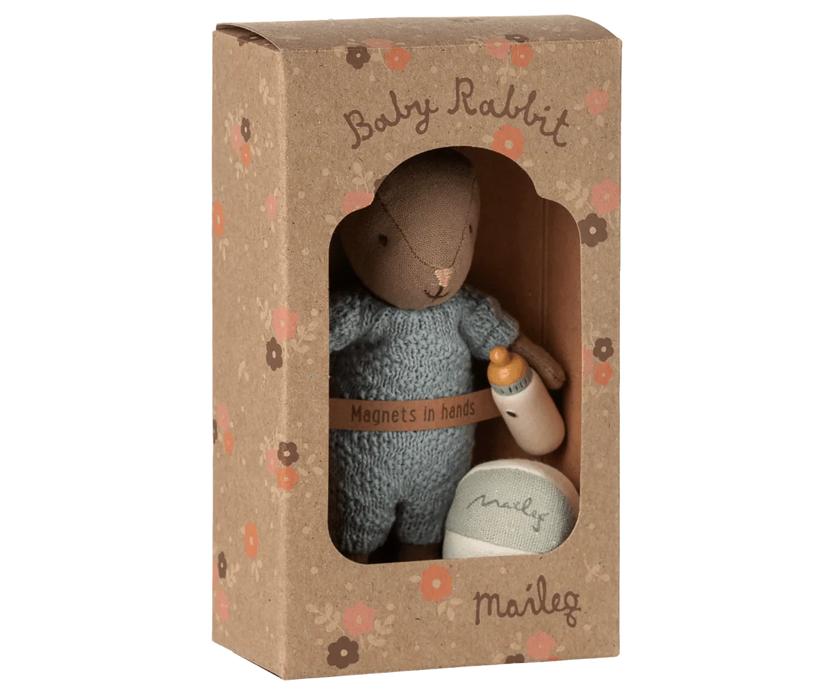 Rabbit set, Micro - Brown - Blue Maileg Lil Tulips