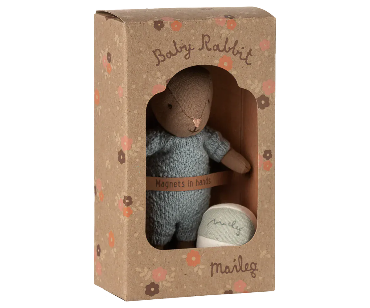 Rabbit set, Micro - Brown - Blue Maileg Lil Tulips