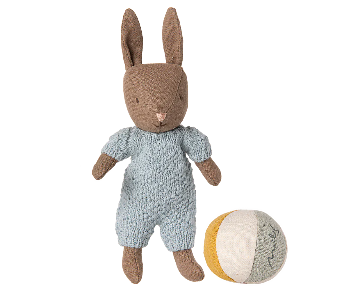 Rabbit set, Micro - Brown - Blue Maileg Lil Tulips