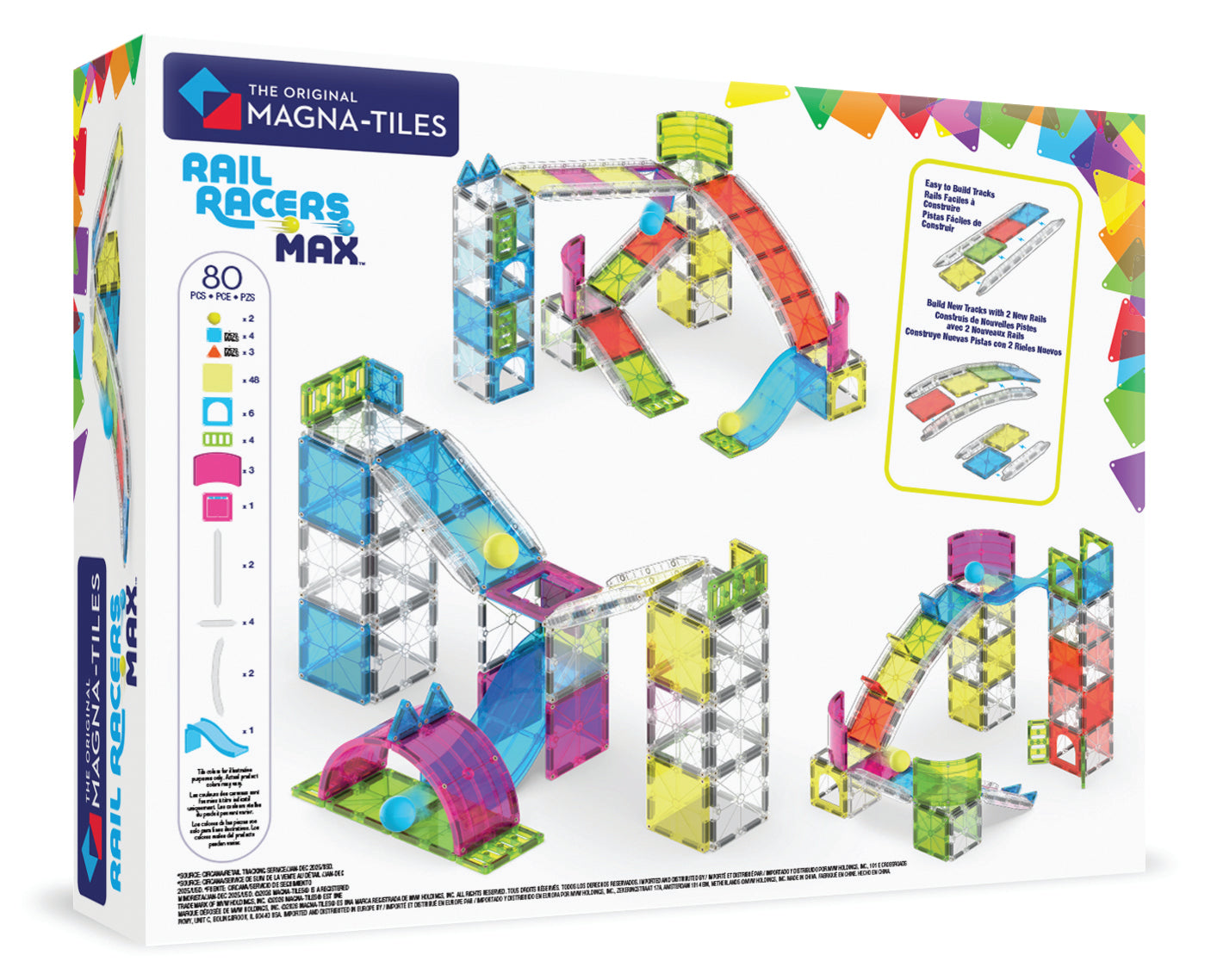 Rail Racers Max 80 Piece Set Magna-Tiles Lil Tulips