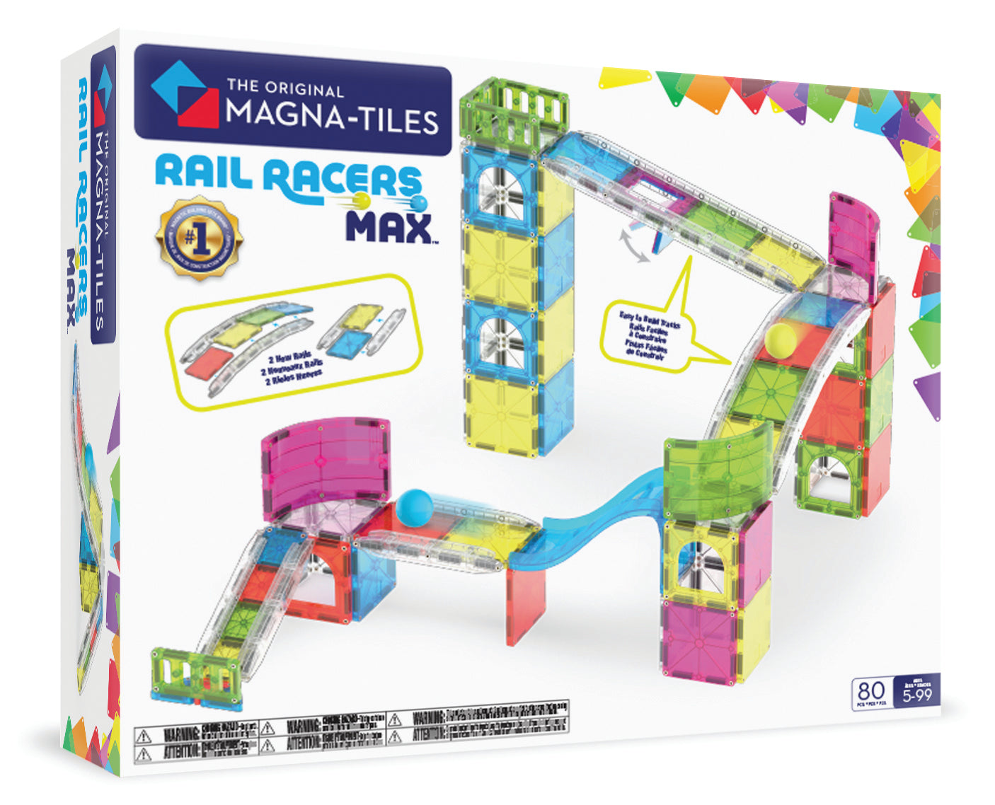 Rail Racers Max 80 Piece Set Magna-Tiles Lil Tulips