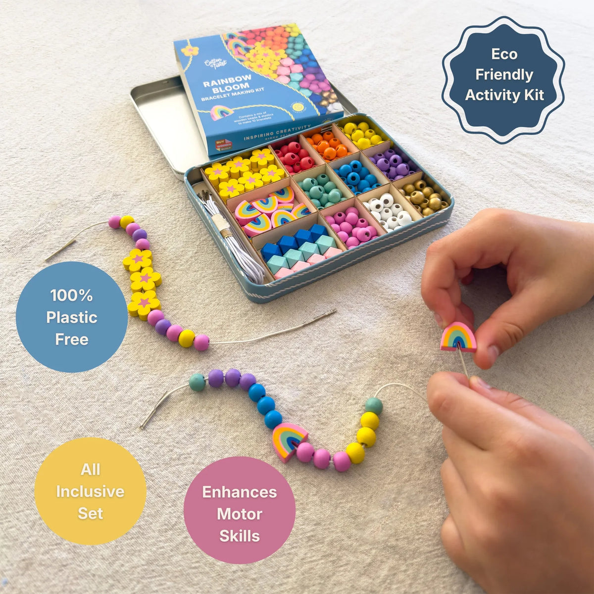 Rainbow Bloom Bracelet Making Kit Cotton Twist Lil Tulips