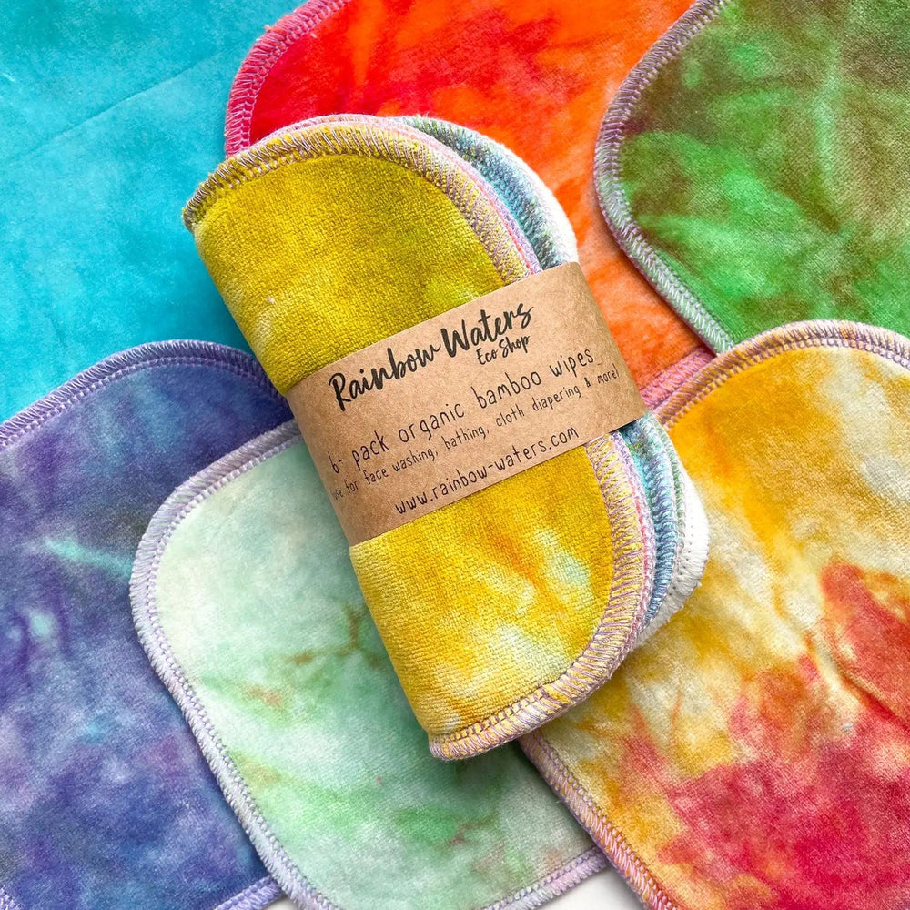 Rainbow Crayons 6-pack Tie Dye Organic Wipes Rainbow Waters Lil Tulips