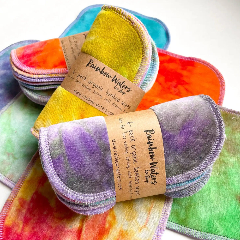 Rainbow Crayons 6-pack Tie Dye Organic Wipes Rainbow Waters Lil Tulips