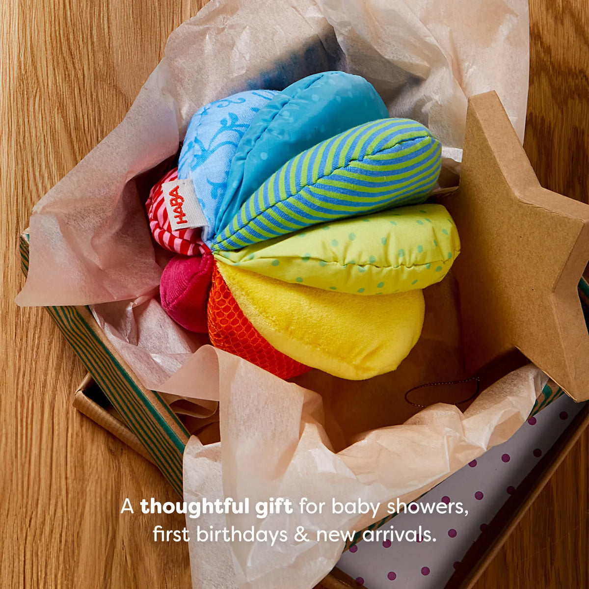 Rainbow Fabric Baby Ball haba Lil Tulips