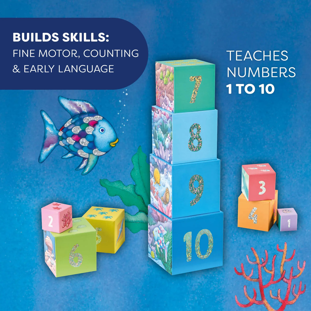Rainbow Fish Stacking & Nesting Cubes HABA Lil Tulips