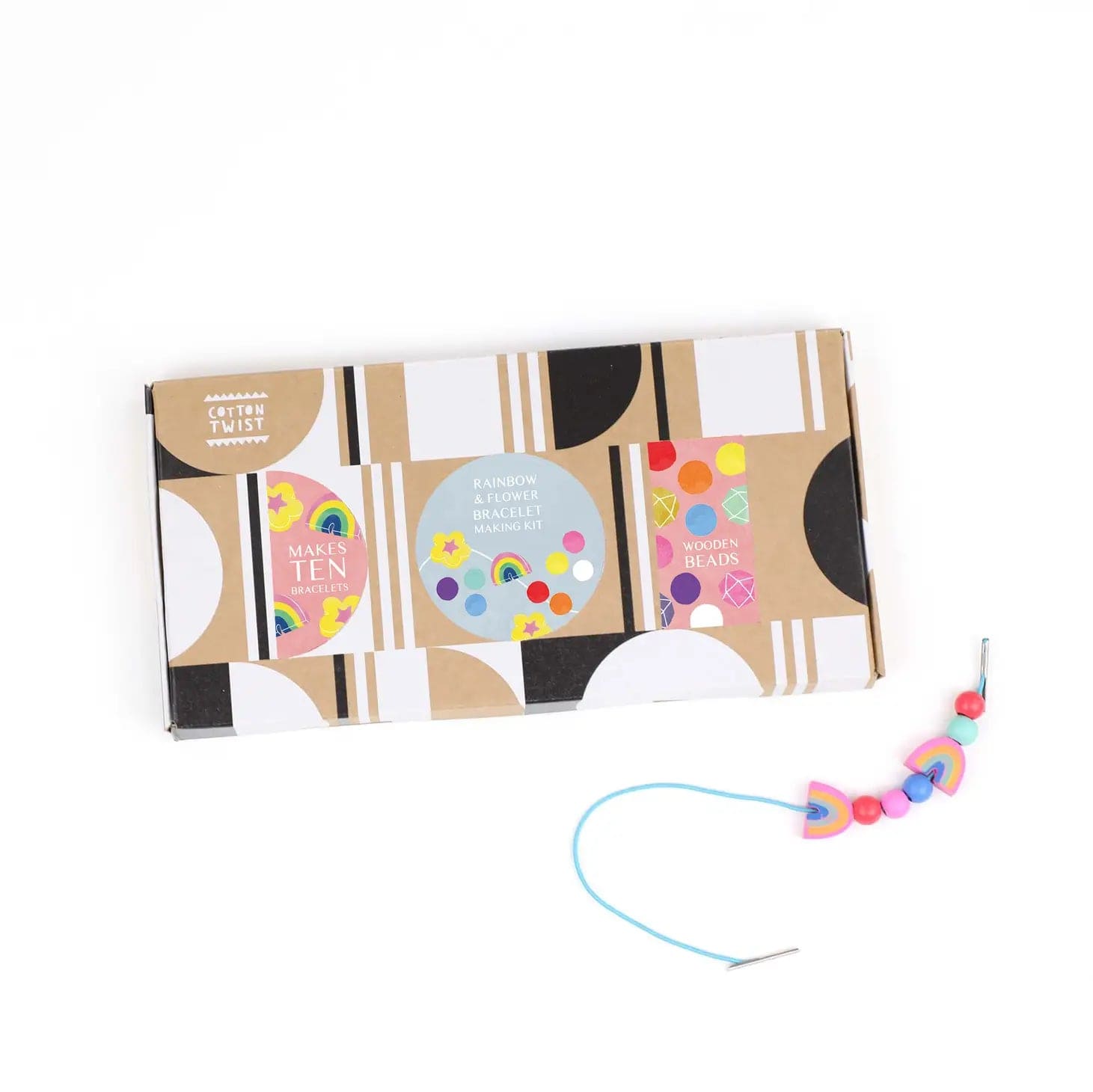 Rainbow & Flower - Bracelet Making Kit Cotton Twist Toy Craft Kits Lil Tulips