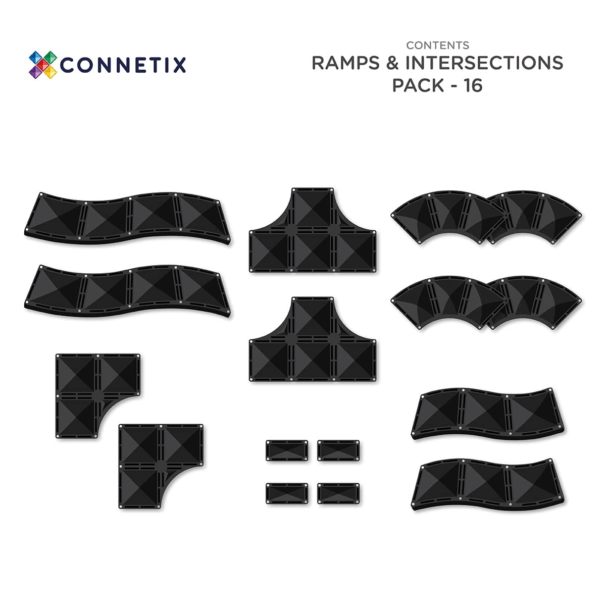 Ramps & Intersections Pack 16 PC Connetix Lil Tulips