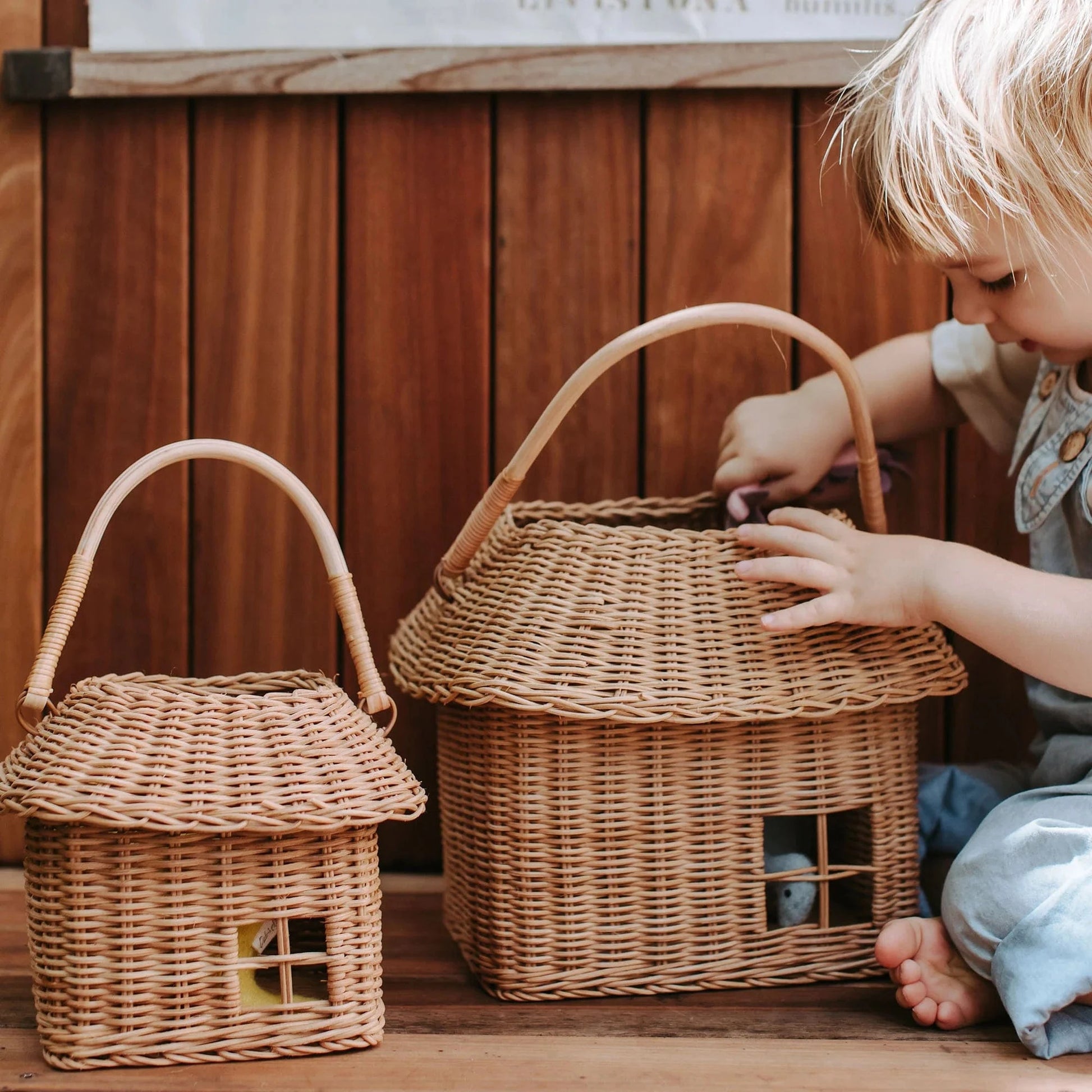 Rattan Hutch Small Basket Olli Ella Lil Tulips