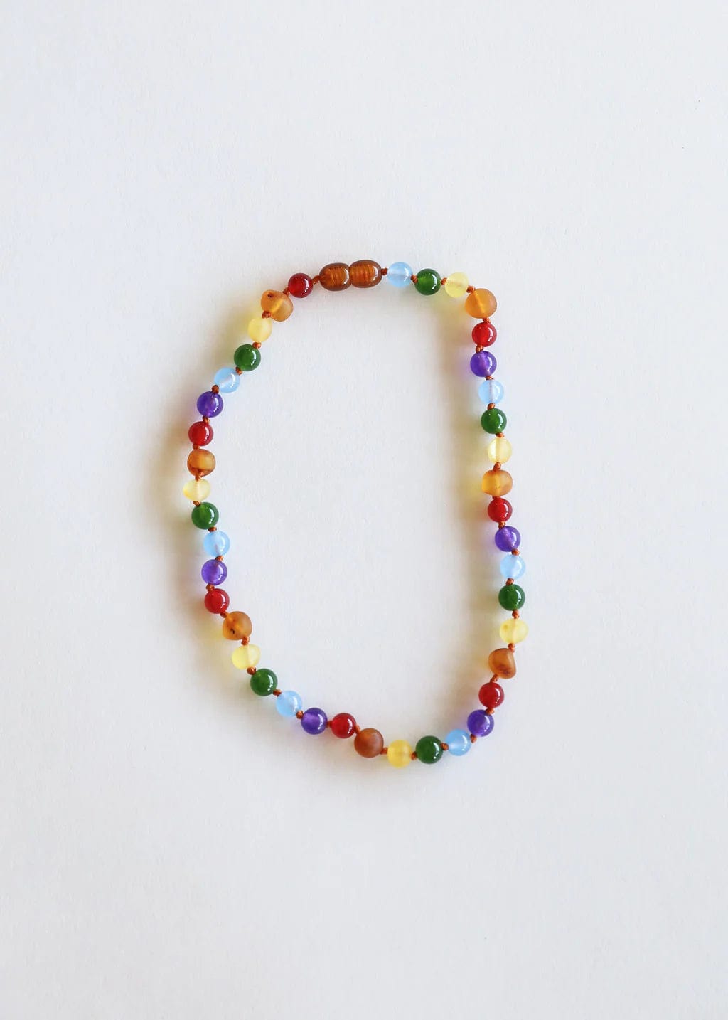 Raw Amber + Gemstone Rainbow Necklace Canyon Leaf Lil Tulips